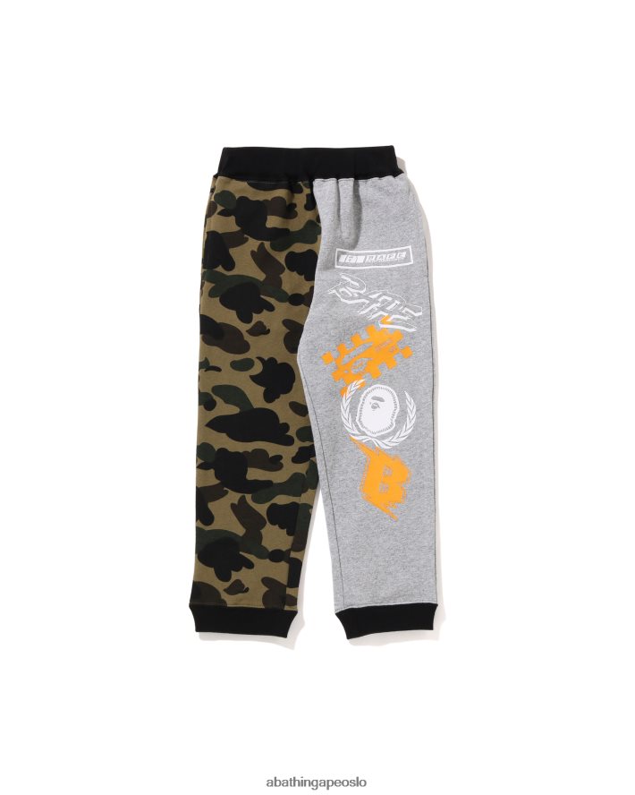 1st camo team emblem print joggebukser 6XV6201652 militærgrønn A Bathing Ape barn