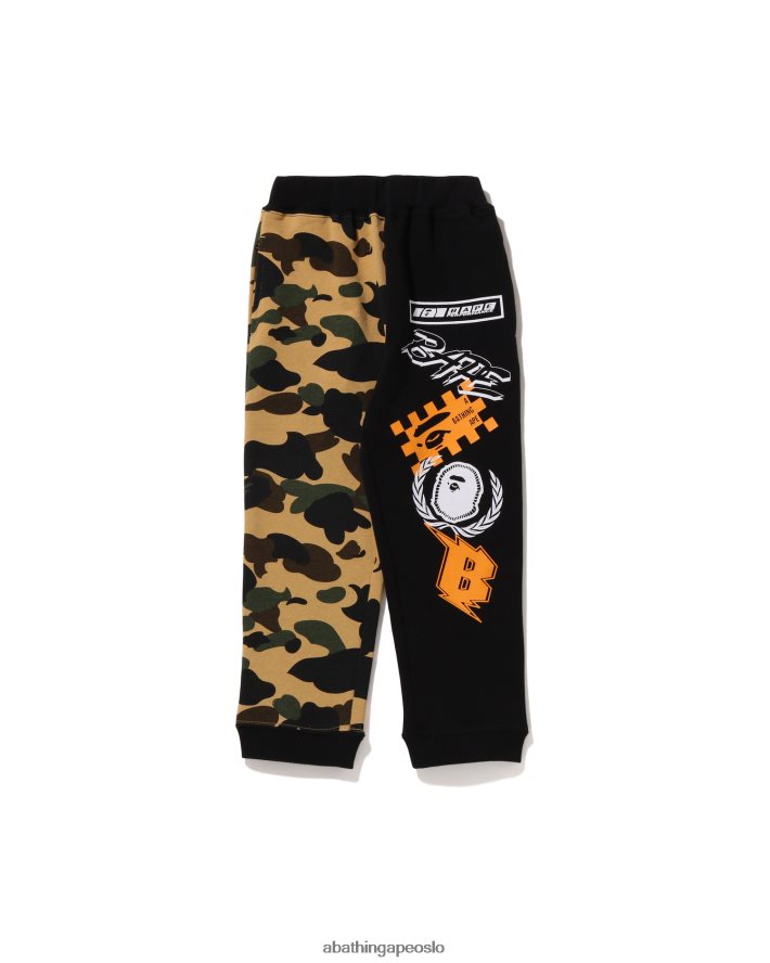 1st camo team emblem print joggebukser 6XV6201653 gul A Bathing Ape barn