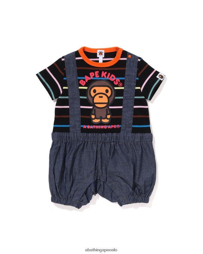 bøyle baby milo seler bukser lagdelte bukser 6XV6201449 svart A Bathing Ape barn
