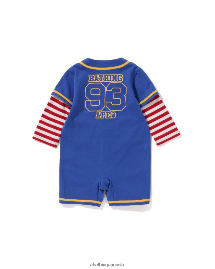 bøyle baseball skjorte lagdelte rompers 6XV6201568 blå A Bathing Ape barn