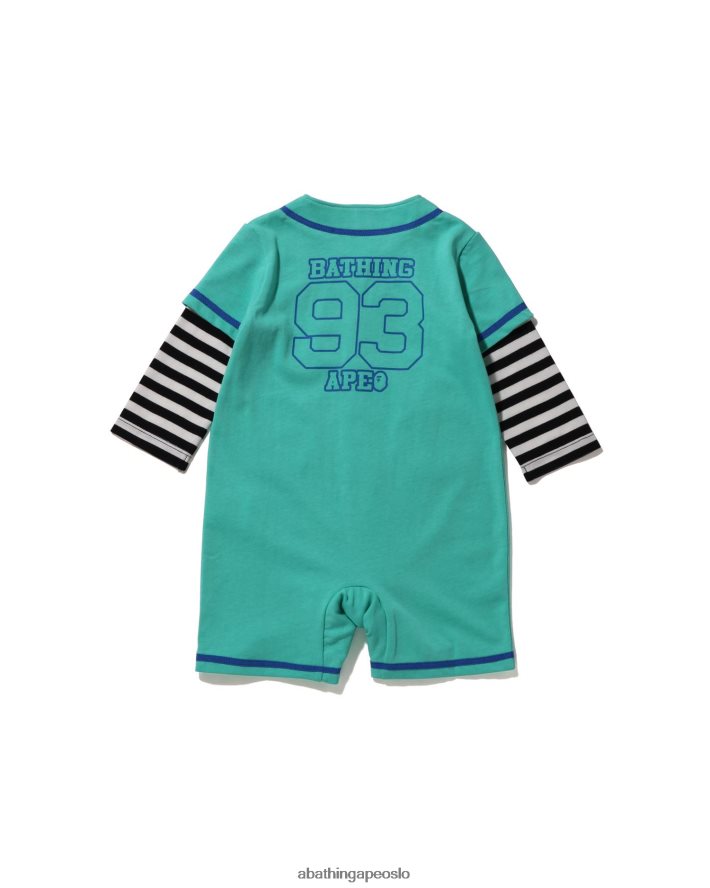 bøyle baseball skjorte lagdelte rompers 6XV6201569 mynte A Bathing Ape barn