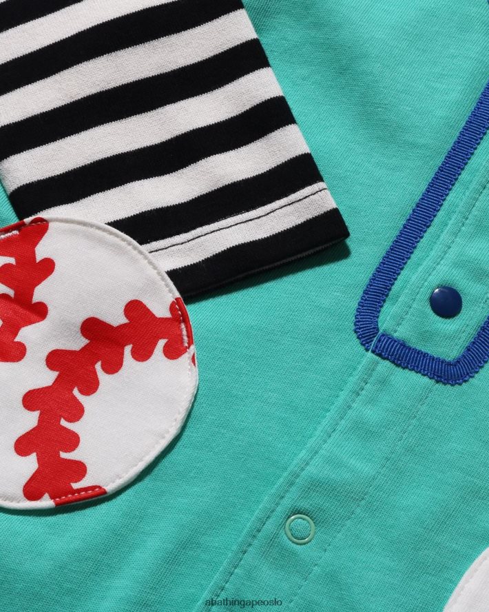 bøyle baseball skjorte lagdelte rompers 6XV6201569 mynte A Bathing Ape barn