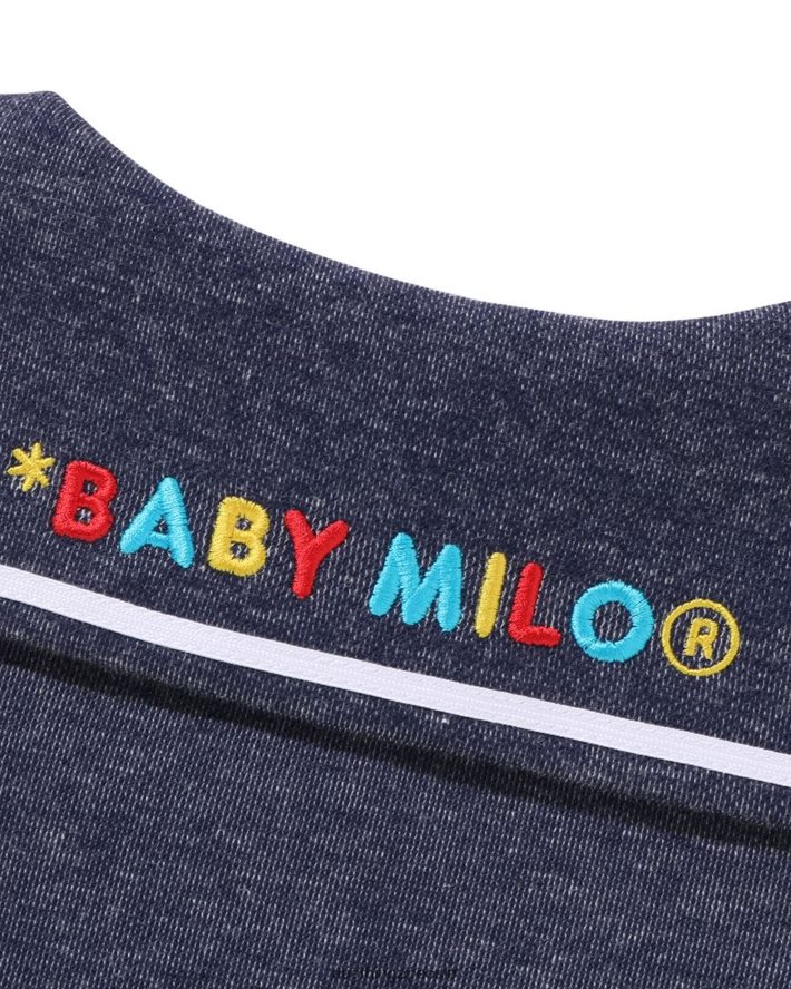 baby milo jersey denim bodysuit med sjømannskrage 6XV6201401 denim A Bathing Ape barn