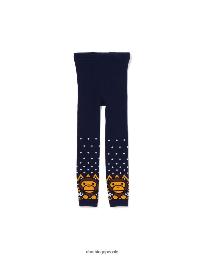baby milo nordiske leggings 6XV6201468 marineblå A Bathing Ape barn