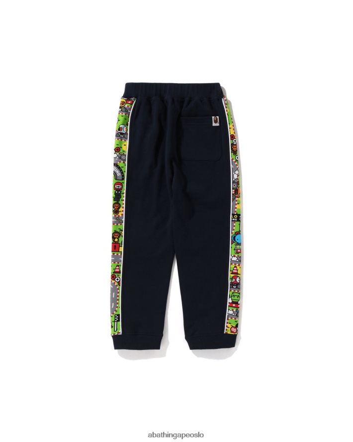 baby milo racing joggebukser 6XV6201719 marineblå A Bathing Ape barn