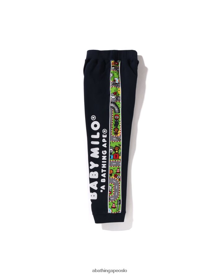 baby milo racing joggebukser 6XV6201719 marineblå A Bathing Ape barn