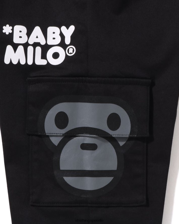 baby milo sidelomme ansiktsbukser 6XV6201599 svart A Bathing Ape barn