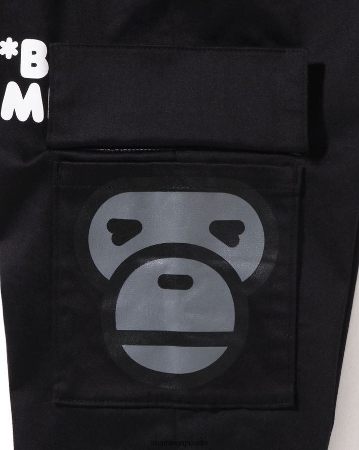 baby milo sidelomme ansiktsbukser 6XV6201599 svart A Bathing Ape barn