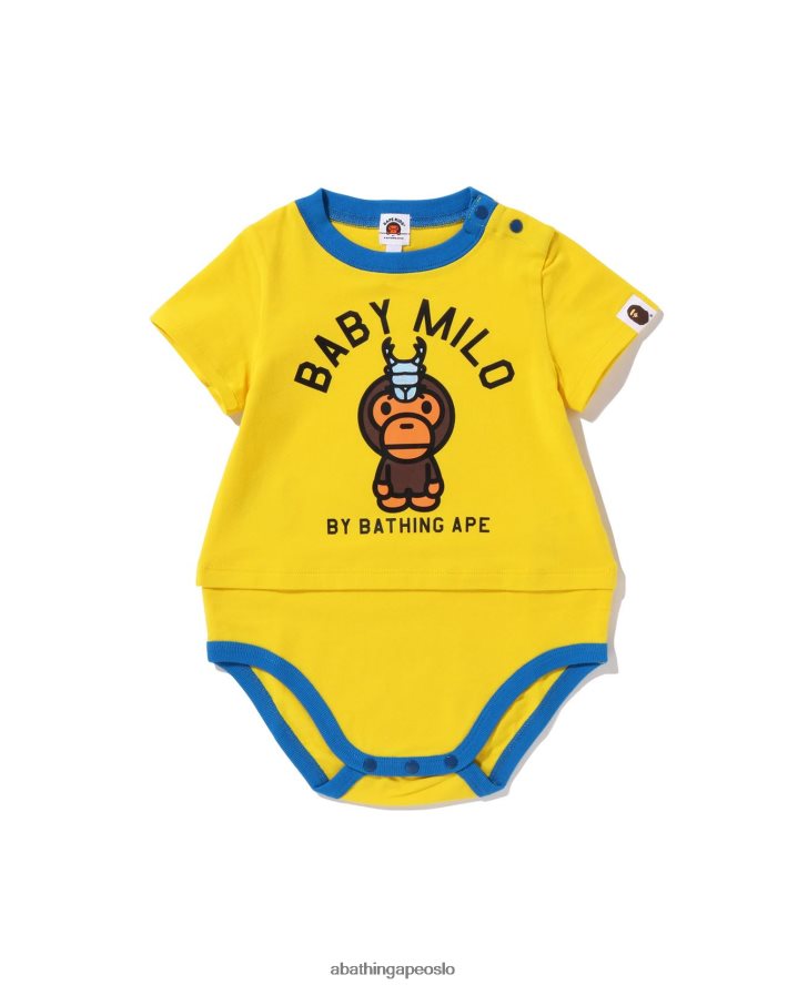 baby milo utdrikningslag bodysuit 6XV6201616 gul A Bathing Ape barn