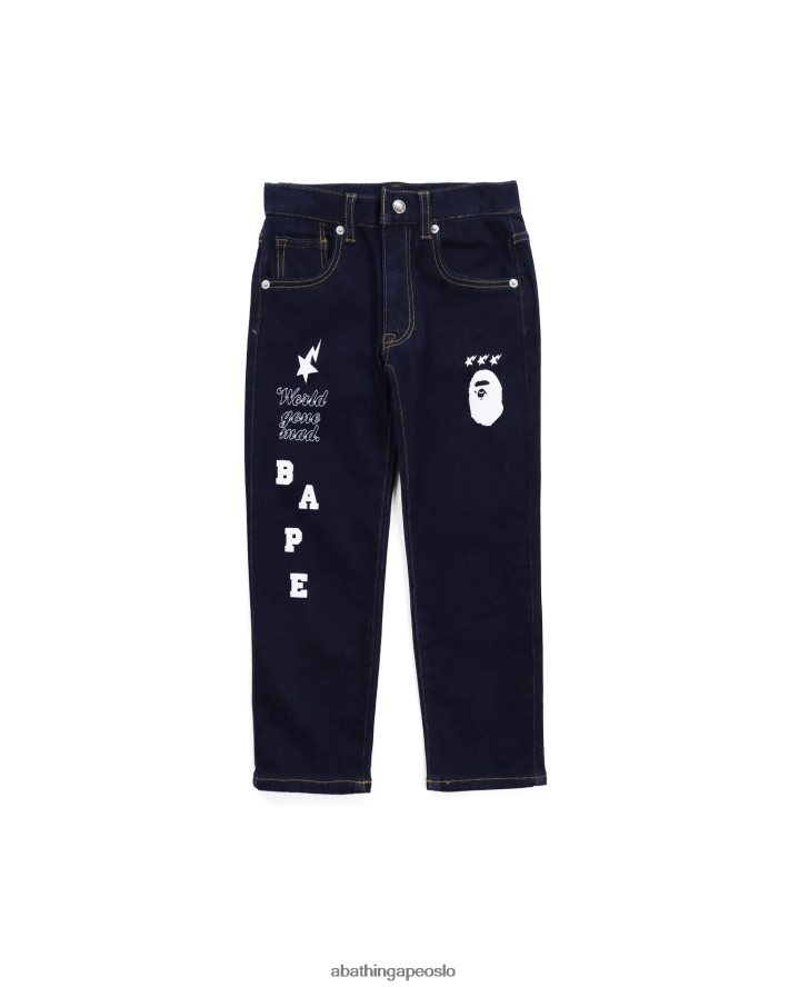 denimbukser med flere trykk 6XV6201765 denim A Bathing Ape barn