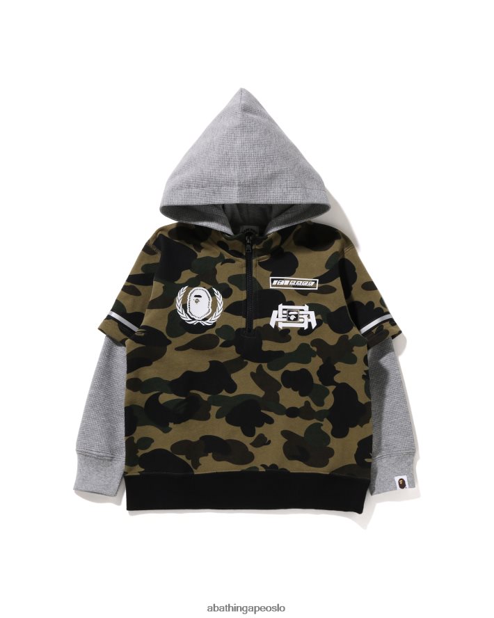 1. camo racing hettegenser i lag med genser 6XV6201668 militærgrønn A Bathing Ape barn