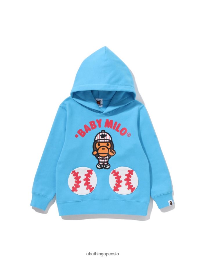 baby milo baseball genser hettegenser 6XV6201555 himmelblå A Bathing Ape barn