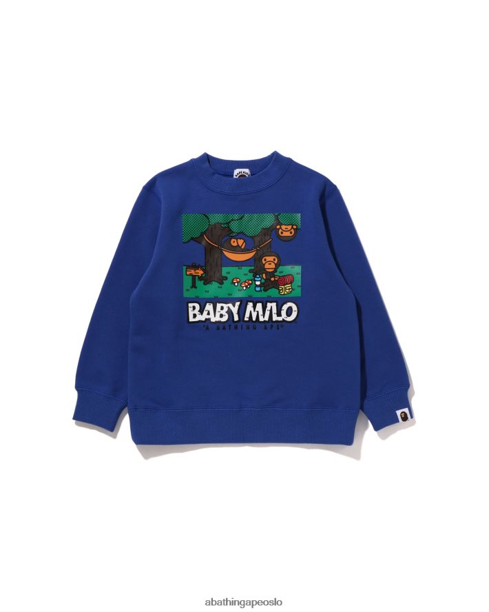 baby milo camo hengekøye crewneck 6XV6201352 blå A Bathing Ape barn