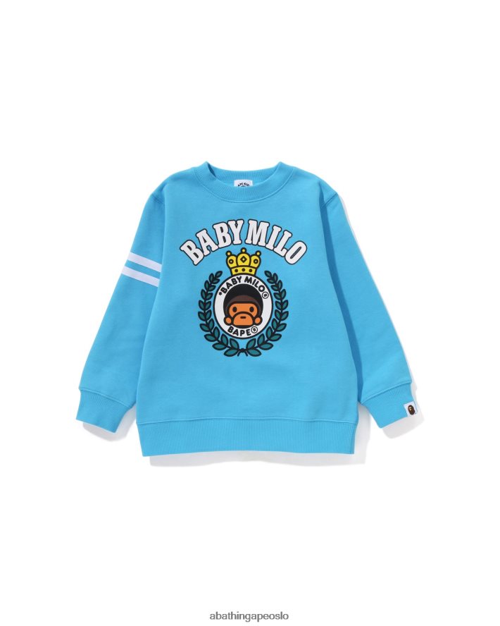 baby milo emblem crewneck 6XV6201342 blå A Bathing Ape barn