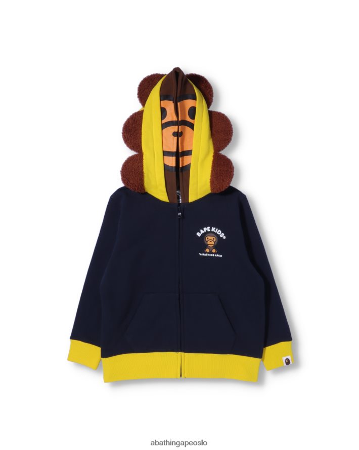 baby milo friends hettegenser med glidelås 6XV6201759 blå A Bathing Ape barn