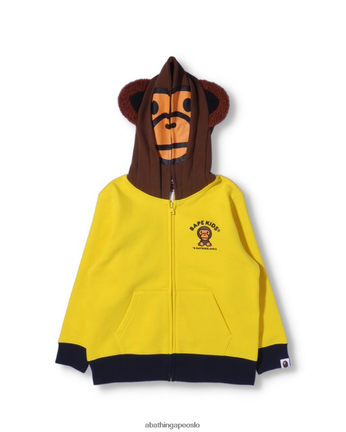 baby milo friends hettegenser med glidelås 6XV6201760 gul A Bathing Ape barn