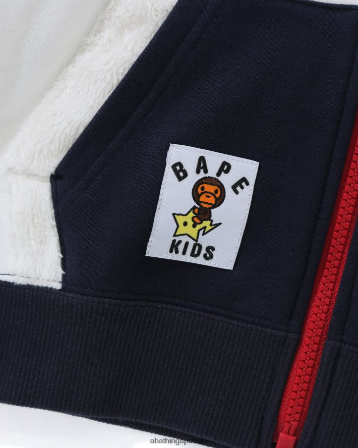 baby milo star hettegenser med glidelås 6XV6201791 mørke blå A Bathing Ape barn