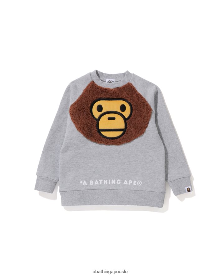 baby milo sweatshirt med rund hals 6XV6201783 grå A Bathing Ape barn
