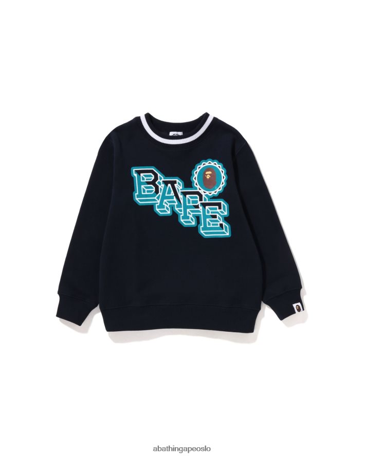 hodet emblem crewneck 6XV6201571 blå A Bathing Ape barn