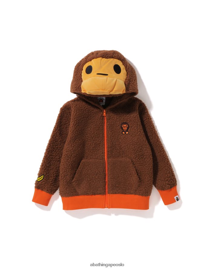 baby milo boa plysjjakke 6XV6201778 brun A Bathing Ape barn