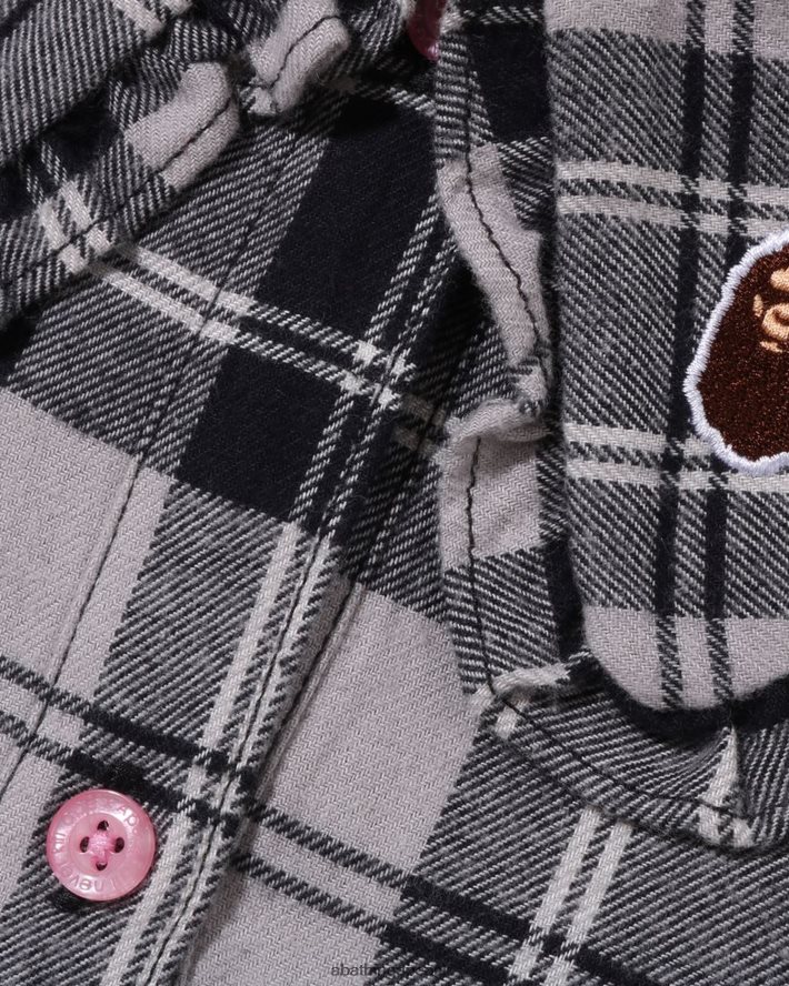 sjekk stor krage onepiece 6XV6201524 grå A Bathing Ape barn