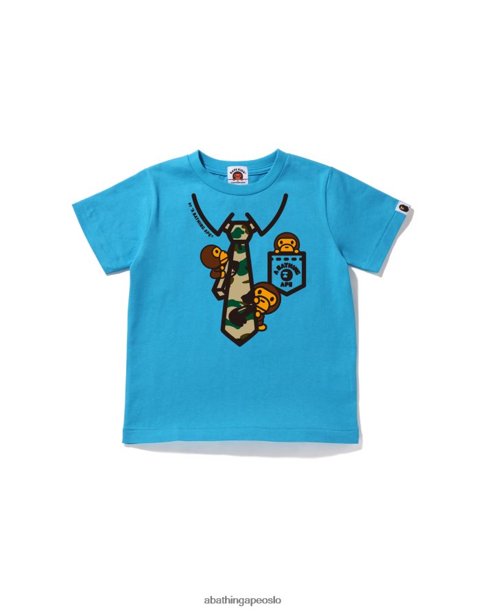 1. camo baby milo t-skjorte med slips med hals og slips 6XV6201655 blå A Bathing Ape barn