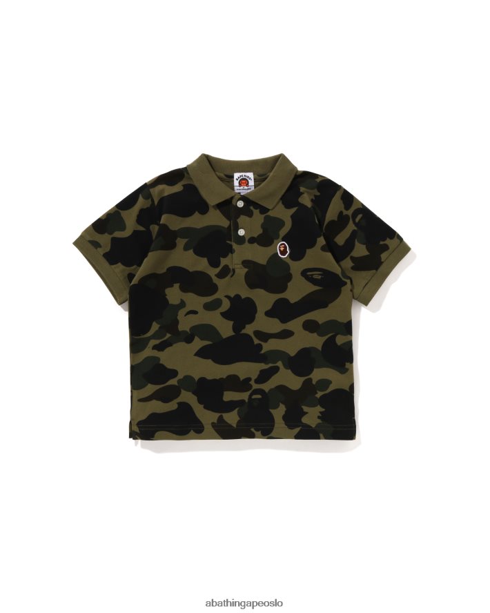 1. camo ett poeng polo 6XV6201304 militærgrønn A Bathing Ape barn