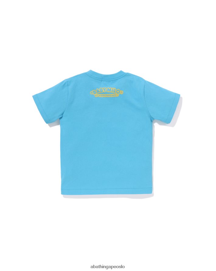 baby milo fiskevest print t-skjorte 6XV6201316 lyse blå A Bathing Ape barn