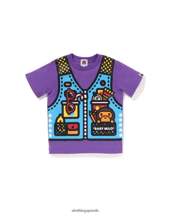 baby milo fiskevest print t-skjorte 6XV6201319 lilla A Bathing Ape barn