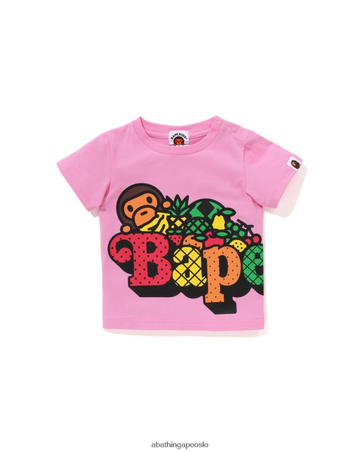 baby milo frukt-t-skjorte 6XV6201324 rosa A Bathing Ape barn