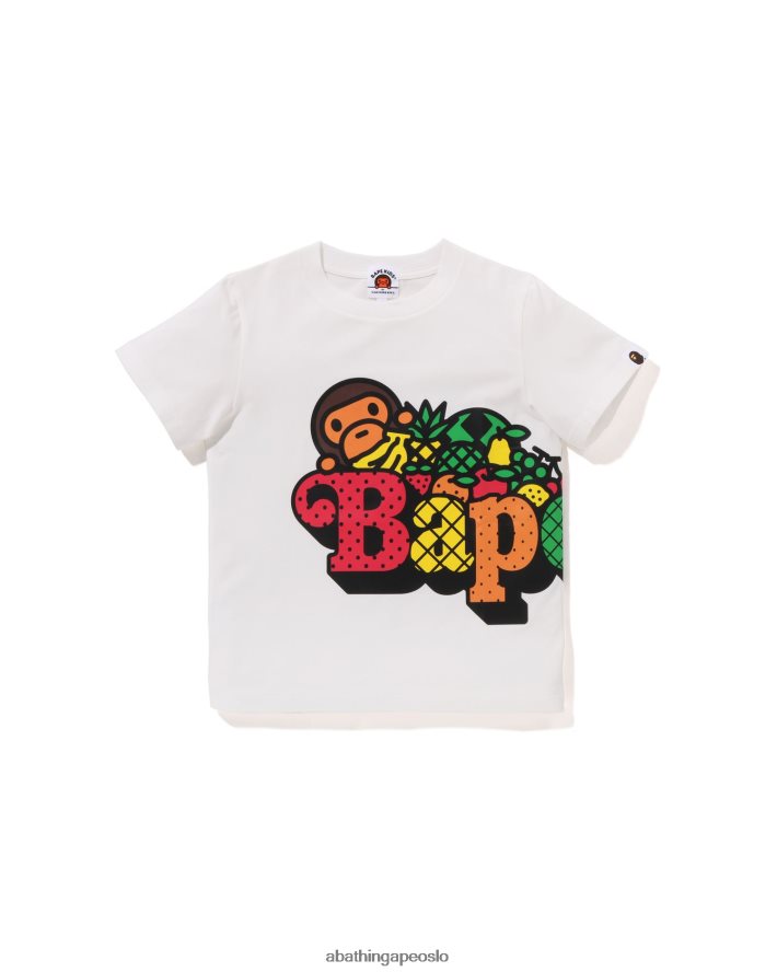 baby milo frukt-t-skjorte 6XV6201340 hvit A Bathing Ape barn