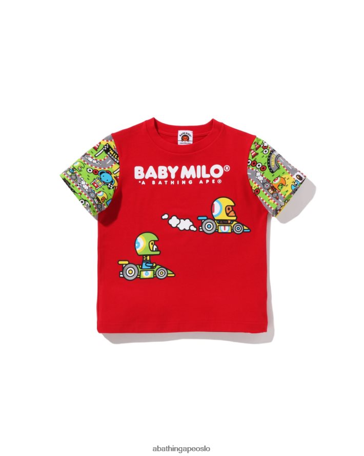 baby milo racing friends t-skjorte 6XV6201622 knallrødt A Bathing Ape barn