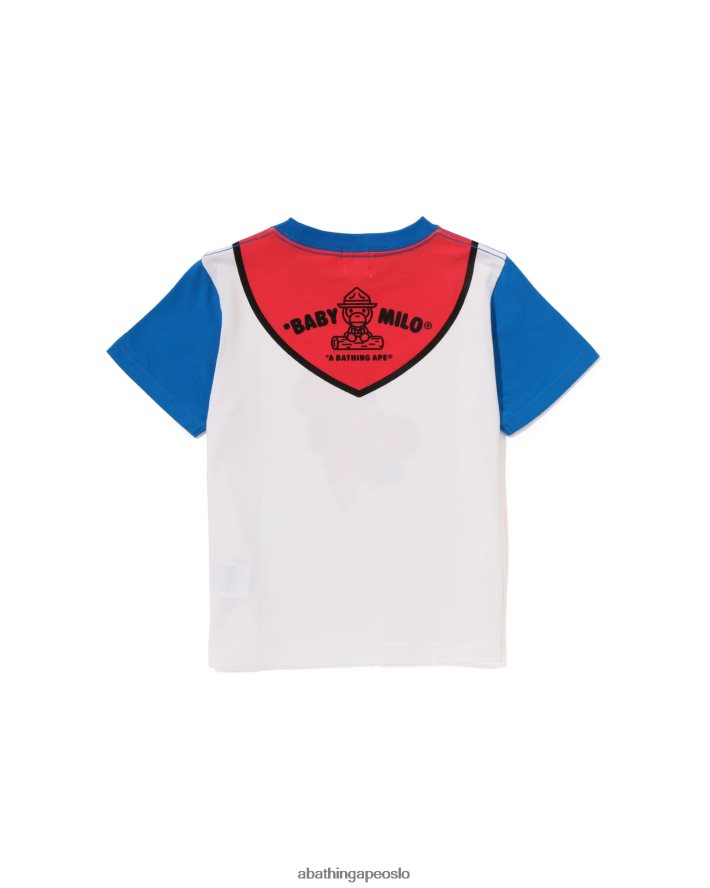 baby milo t-skjorte for speidersjef med trykk 6XV6201378 blå A Bathing Ape barn