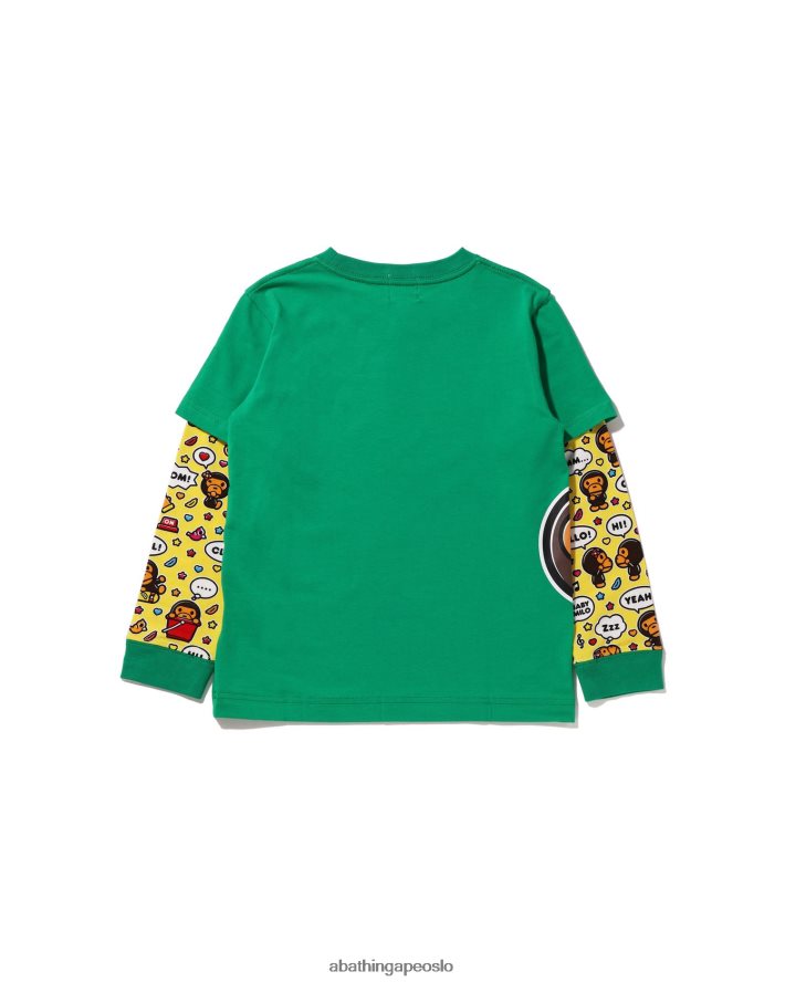 baby milo taleballong lagdelt t-skjorte 6XV6201519 mynte A Bathing Ape barn