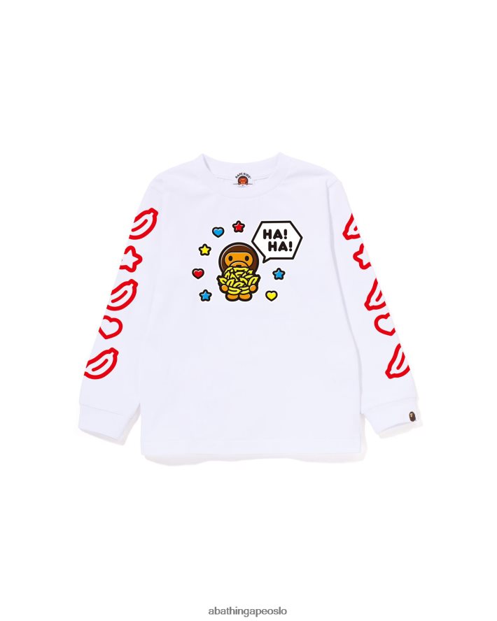 baby milo taleballong-t-skjorte #1 6XV6201481 hvit A Bathing Ape barn