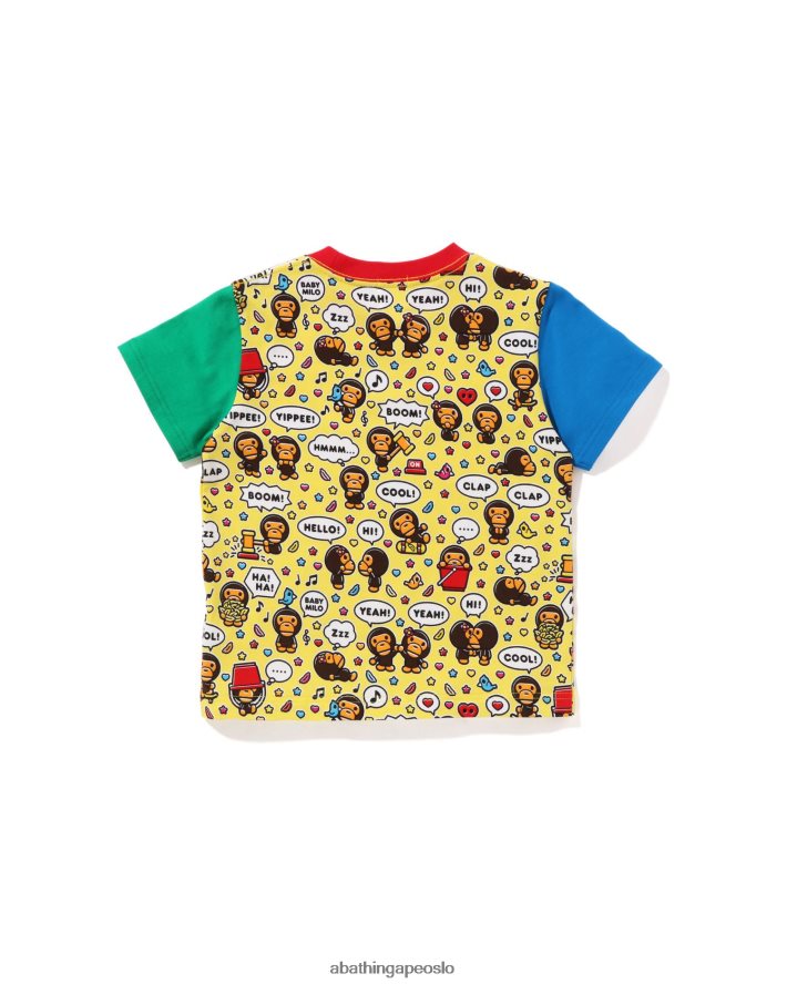 baby milo taleballong-t-skjorte 6XV6201592 gul A Bathing Ape barn