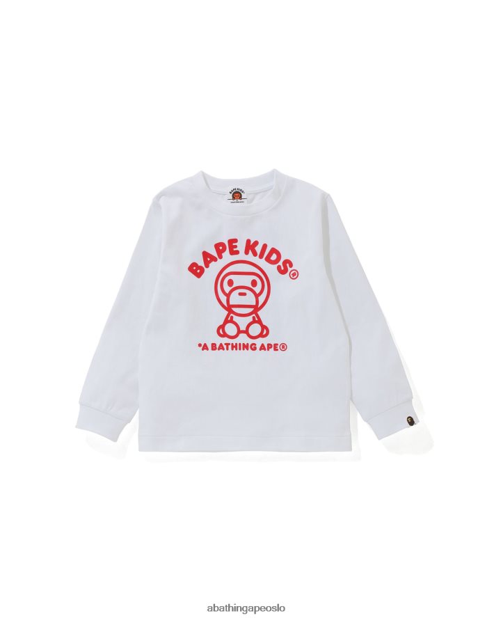 baby milo teppet-skjorte 6XV6201739 hvit A Bathing Ape barn