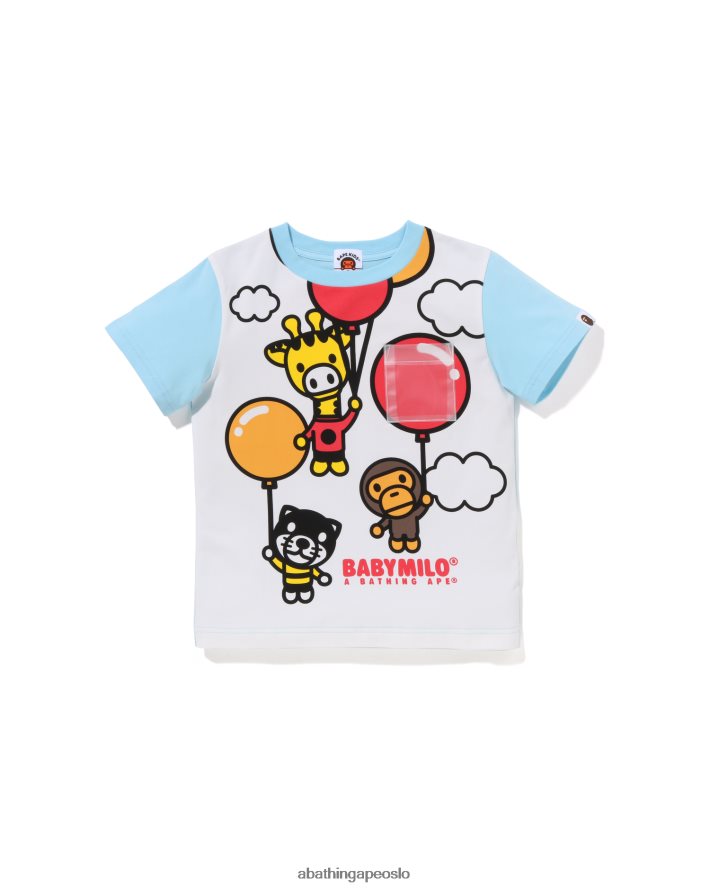 baby milo venner ballong t-skjorte 6XV6201300 lyse blå A Bathing Ape barn