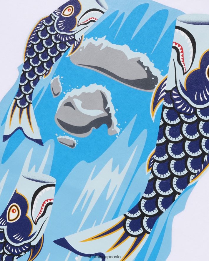 koinobori fossehodet-skjorte 6XV6201336 hvit A Bathing Ape barn