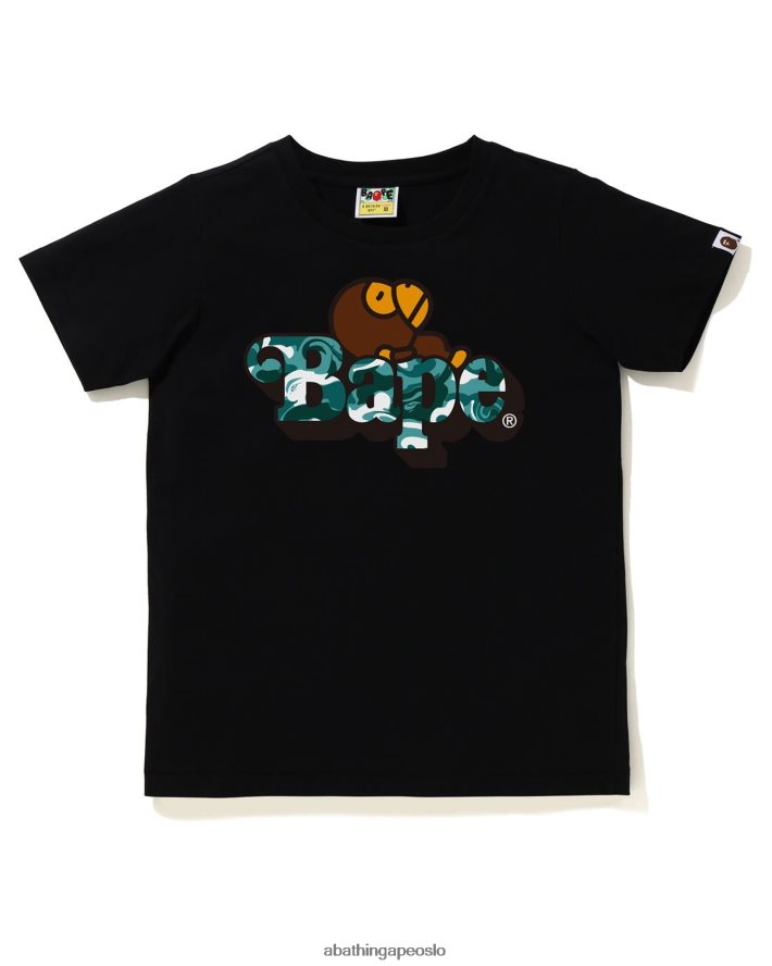 marmor camo milo på tee 6XV6201710 svart A Bathing Ape barn