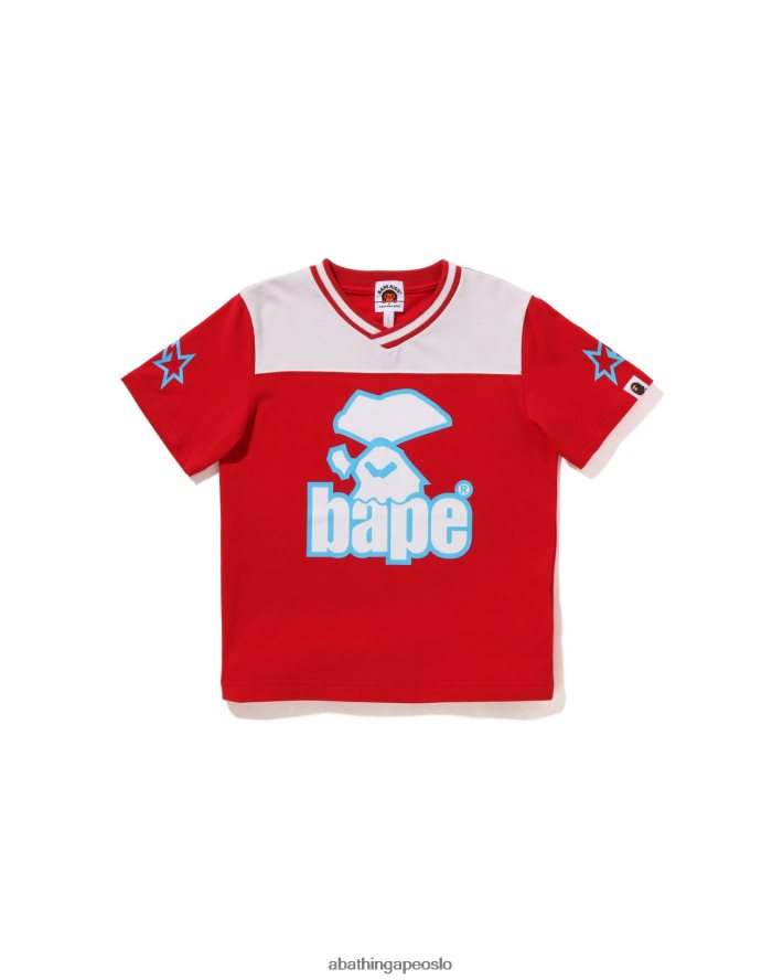 moonface fotball-t-skjorte 6XV6201575 knallrødt A Bathing Ape barn