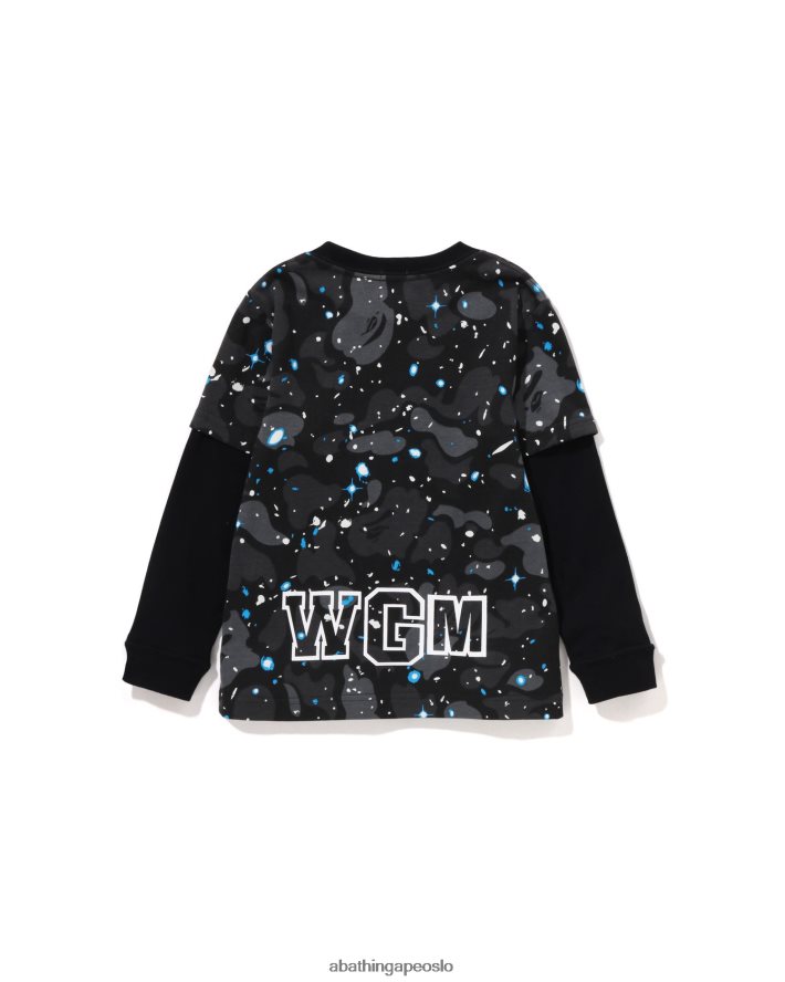 space camo hai lagdelt t-skjorte 6XV6201463 svart A Bathing Ape barn