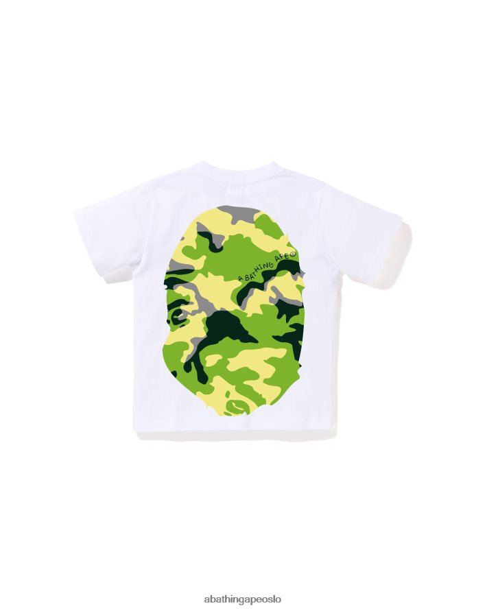 woodland camo t-skjorte med stort hode 6XV6201386 hvit A Bathing Ape barn