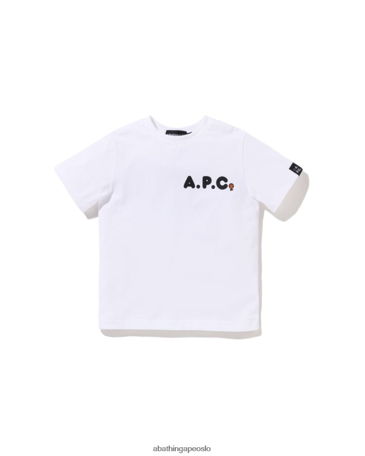 x a.p.c. milo på apc tee 6XV6201573 hvit A Bathing Ape barn