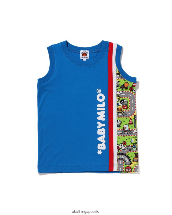 baby milo racing tank topp 6XV6201609 blå A Bathing Ape barn