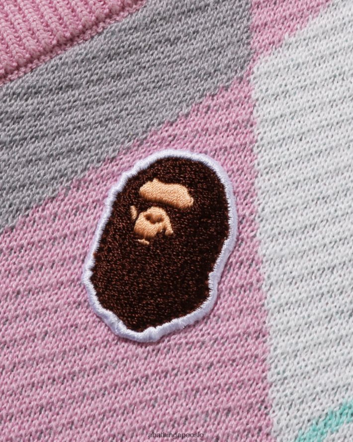 hodelapp argyle strikket vest jr 6XV6201690 rosa A Bathing Ape barn