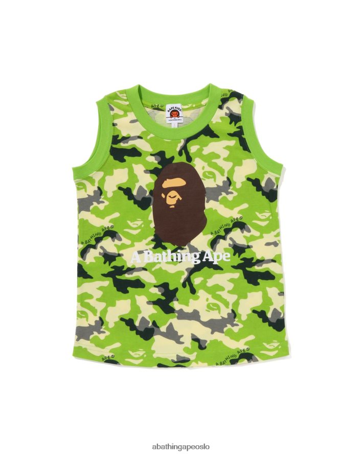 woodland camo tank topp 6XV6201366 lysegrønn A Bathing Ape barn