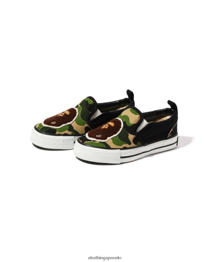 abc camo hodelapp slip ons 6XV6201618 militærgrønn A Bathing Ape barn