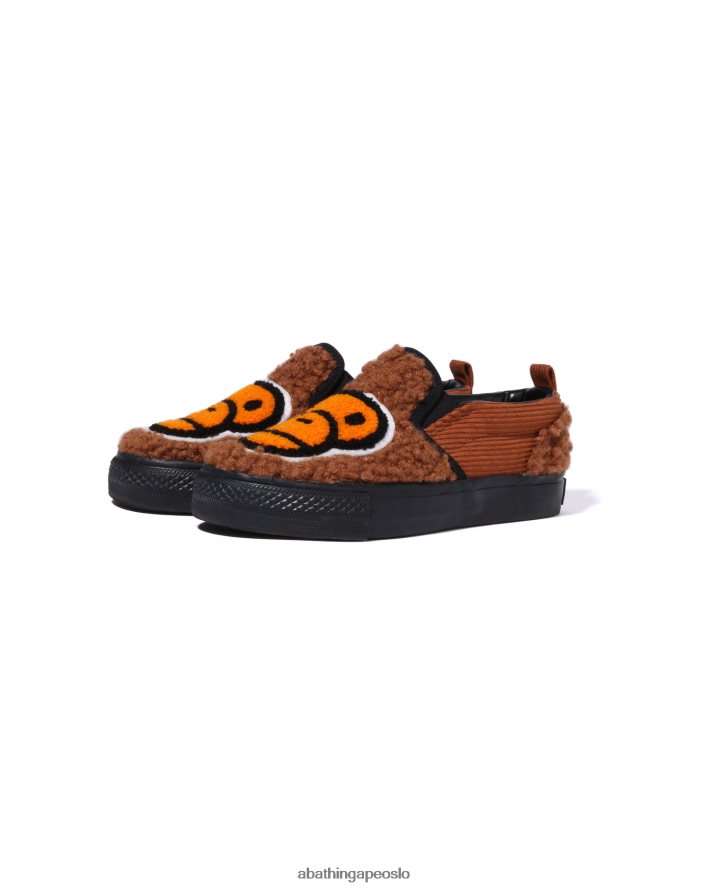 baby milo boa slip ons 6XV6201522 brun A Bathing Ape barn