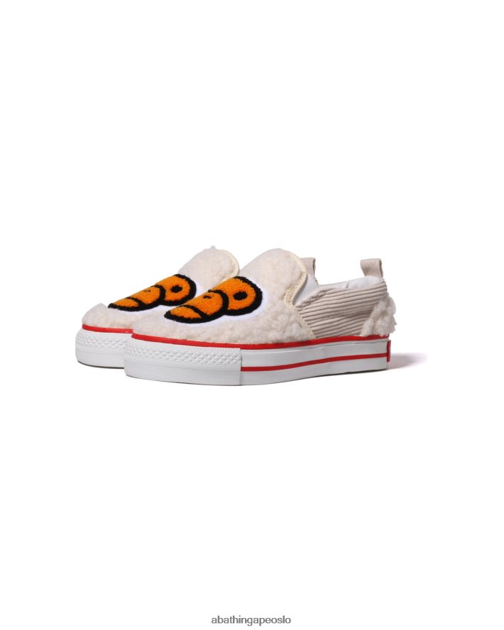 baby milo boa slip ons 6XV6201523 hvit A Bathing Ape barn